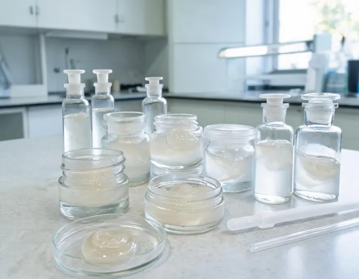 Snail Mucin Sourcing on a cosmetics bench, illustration only
